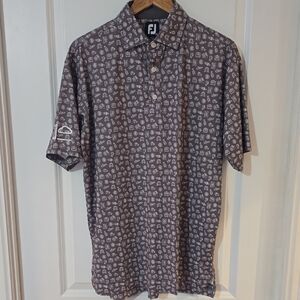 FootJoy Black and White Patterned Polo Shirt